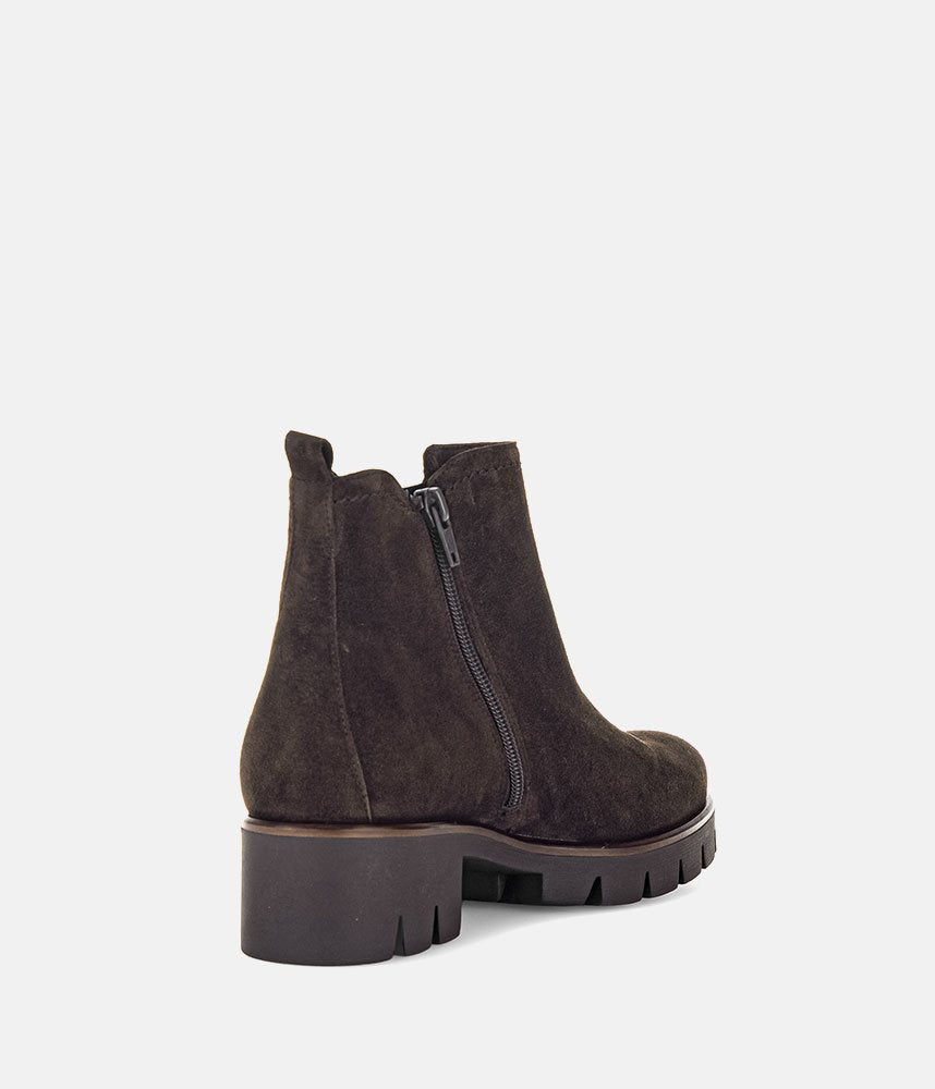 Gabor Chic Suede Ankle Boots - Dark Brown