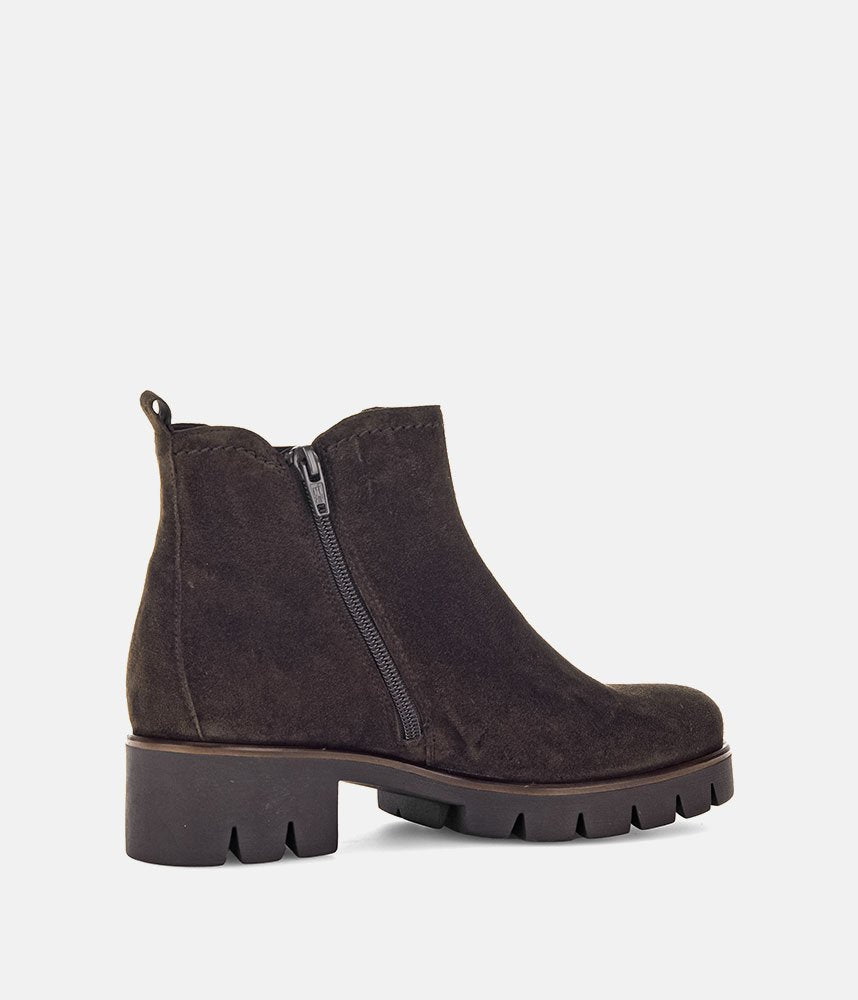 Gabor Chic Suede Ankle Boots - Dark Brown