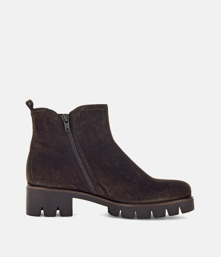 Gabor Chic Suede Ankle Boots - Dark Brown