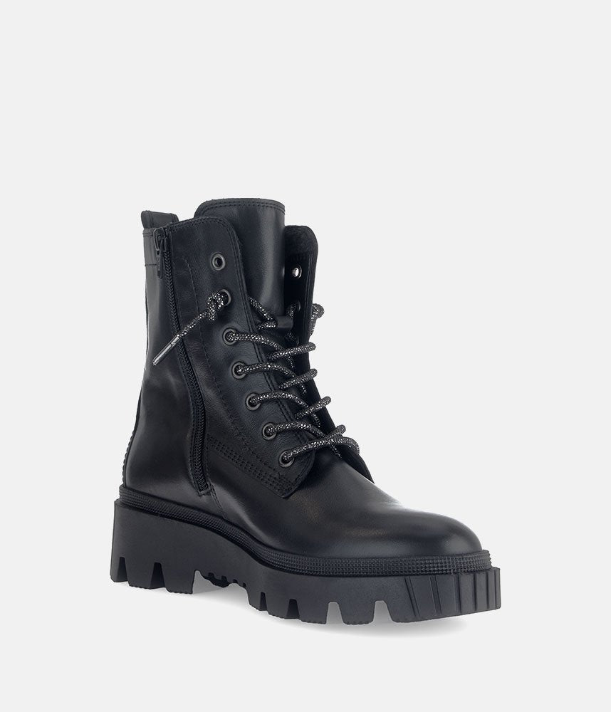Gabor Statement Chunky Combat Boots - Black