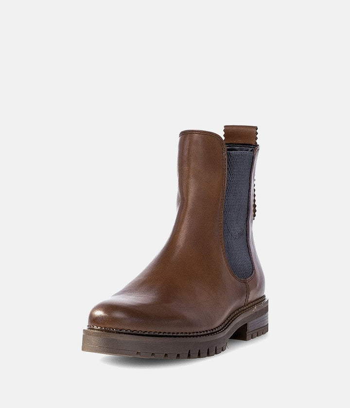 Gabor Wide Fit Leather Ankle Boots - Brown