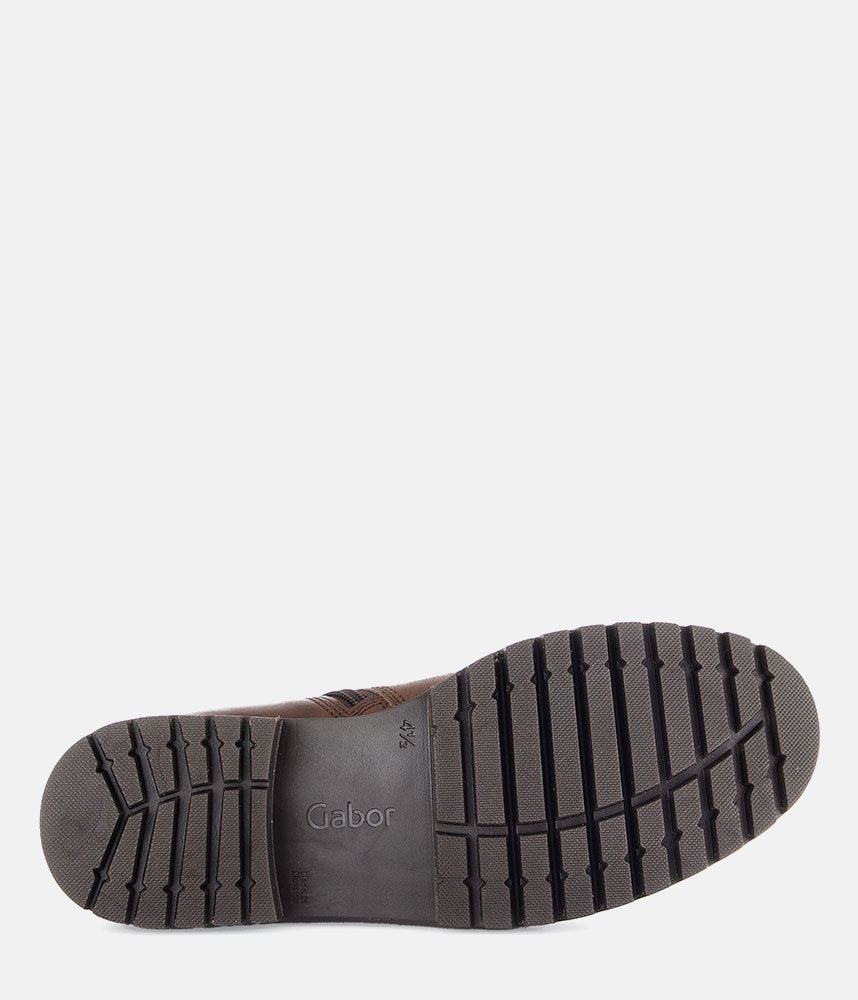 Gabor Wide Fit Leather Ankle Boots - Brown