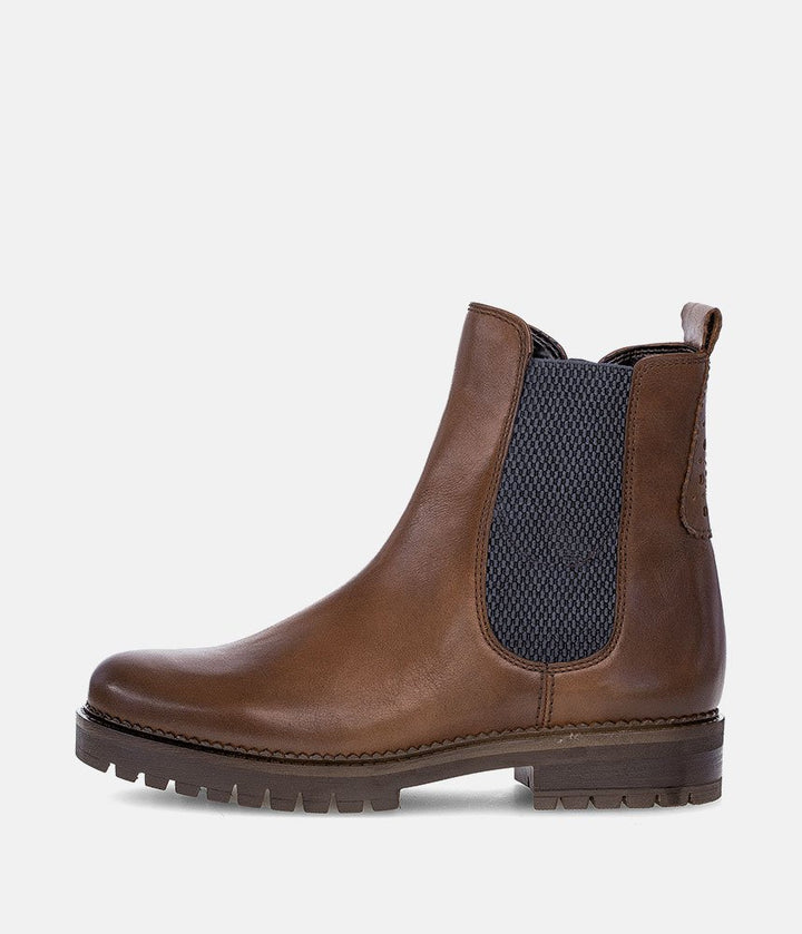Gabor Wide Fit Leather Ankle Boots - Brown