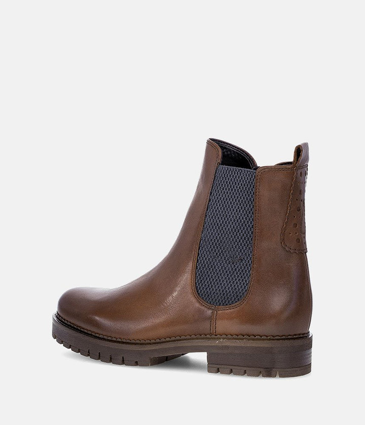 Gabor Wide Fit Leather Ankle Boots - Brown