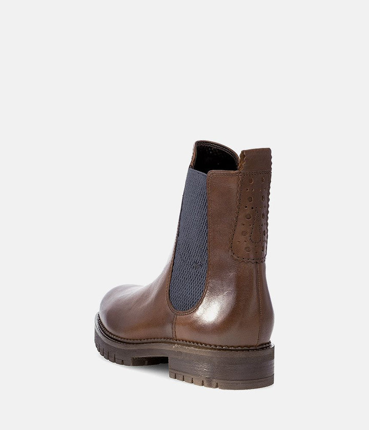 Gabor Wide Fit Leather Ankle Boots - Brown