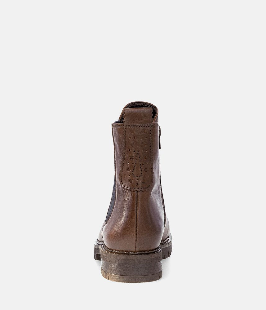 Gabor Wide Fit Leather Ankle Boots - Brown