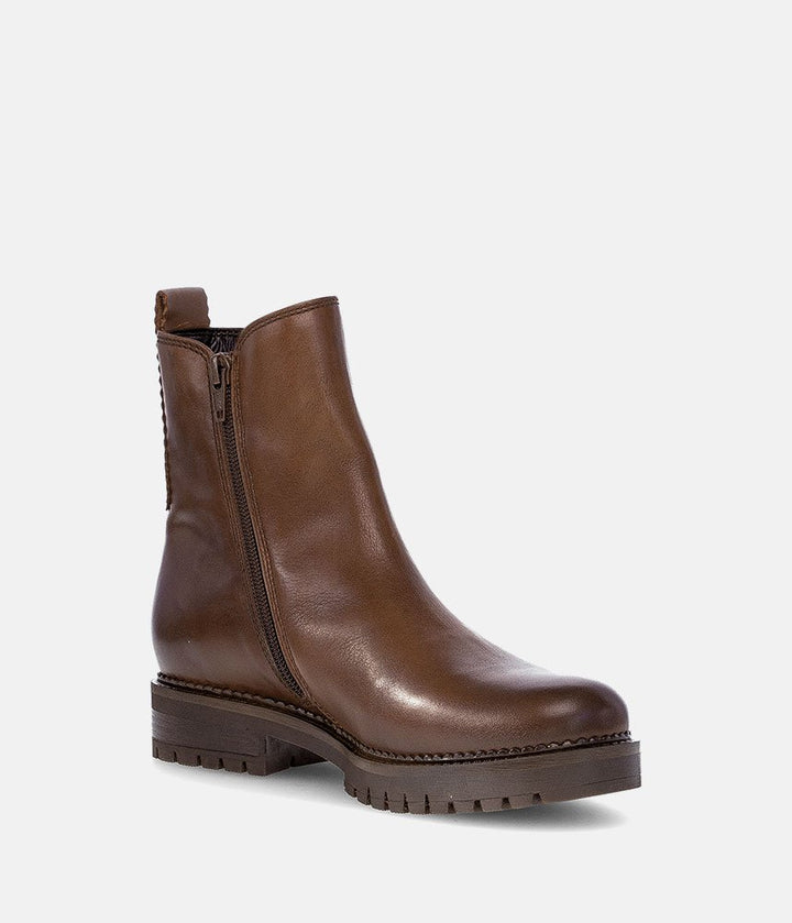 Gabor Wide Fit Leather Ankle Boots - Brown