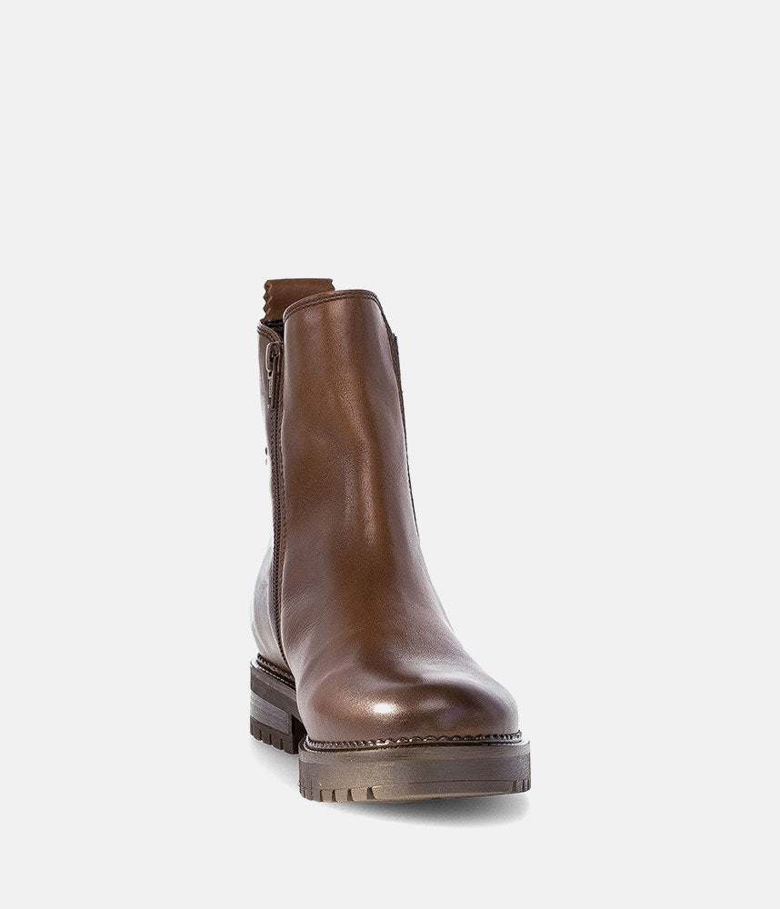 Gabor Wide Fit Leather Ankle Boots - Brown
