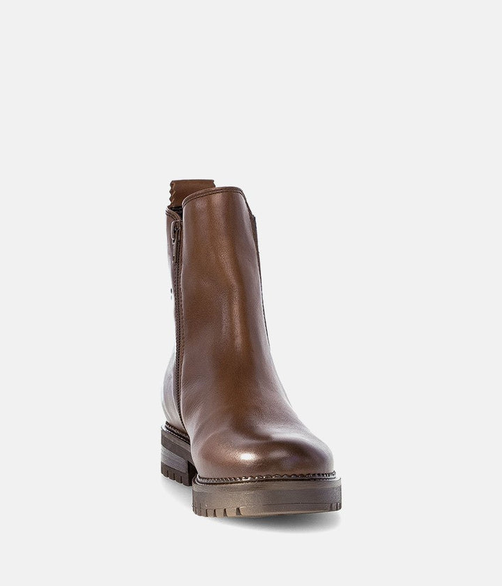 Gabor Wide Fit Leather Ankle Boots - Brown