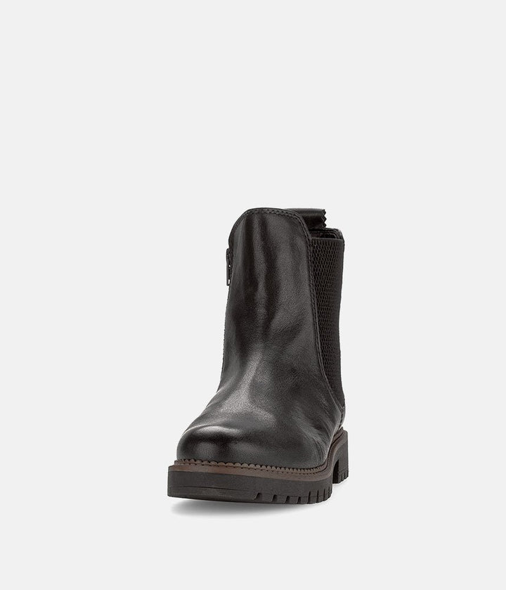 Gabor Wide Fit Leather Ankle Boots - Black