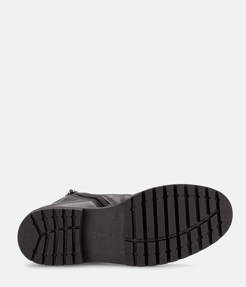 Gabor Wide Fit Leather Ankle Boots - Black