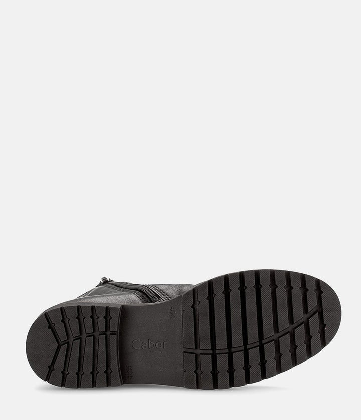 Gabor Wide Fit Leather Ankle Boots - Black