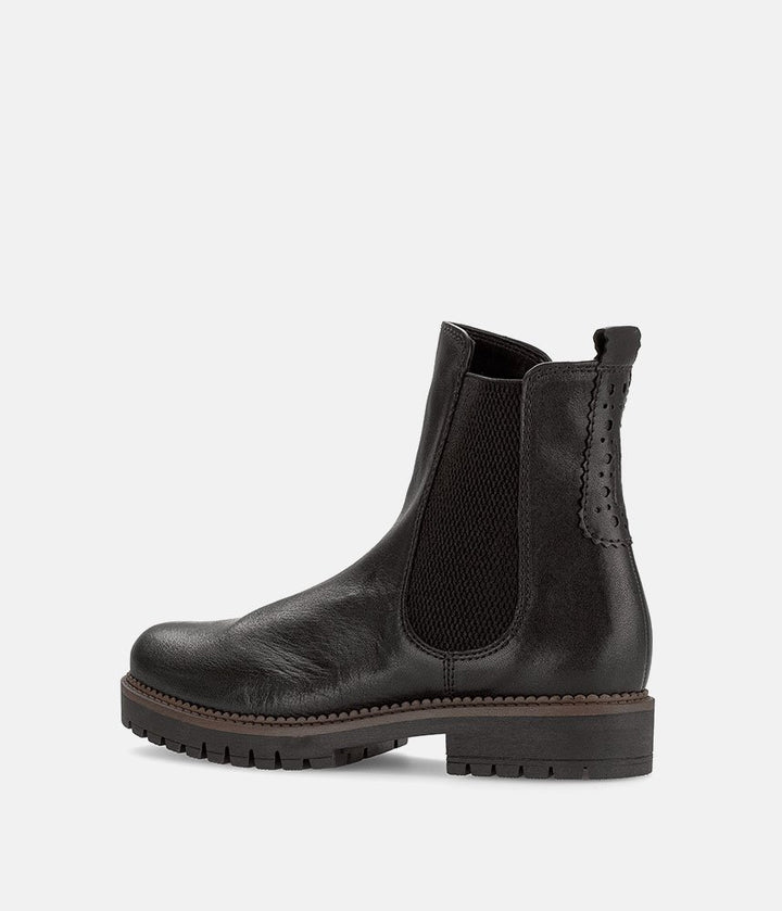Gabor Wide Fit Leather Ankle Boots - Black