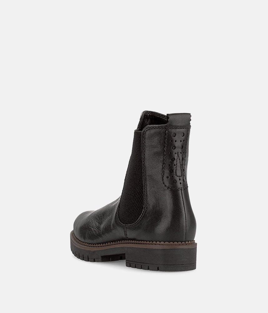Gabor Wide Fit Leather Ankle Boots - Black