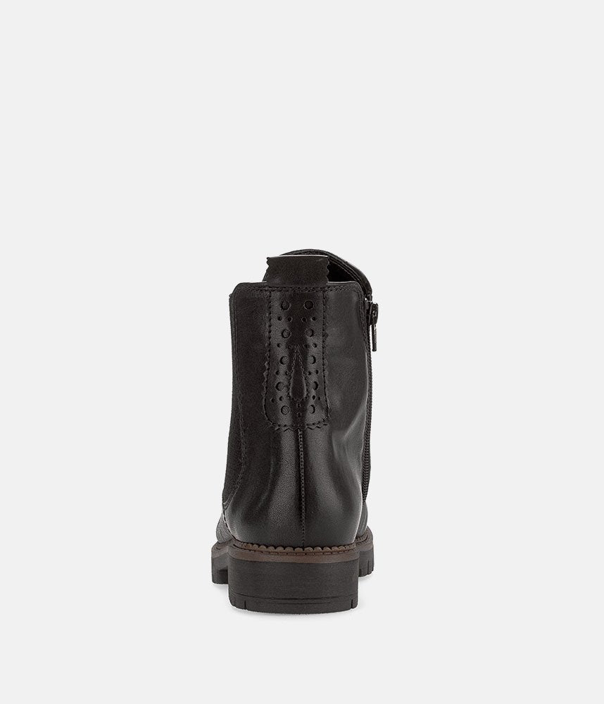 Gabor Wide Fit Leather Ankle Boots - Black