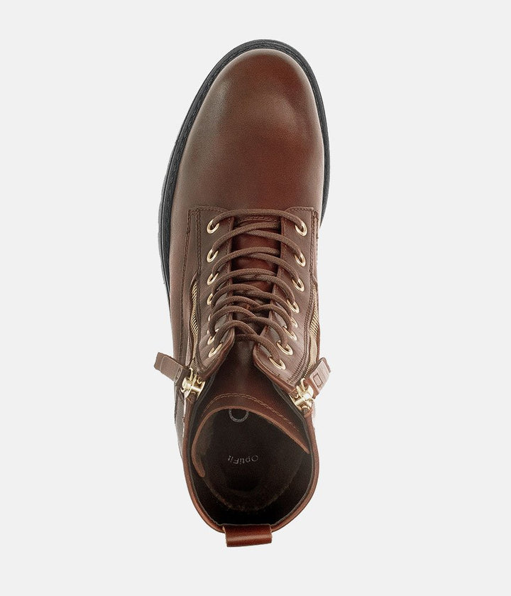 Gabor Premium Leather Lace Up Ankle Boots - Brown
