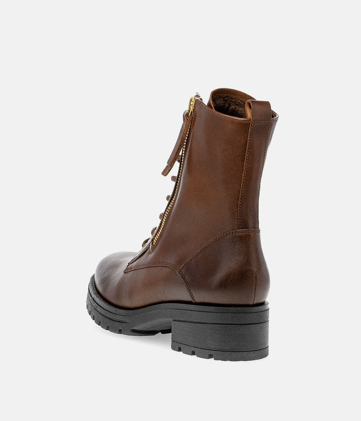 Gabor Premium Leather Lace Up Ankle Boots - Brown