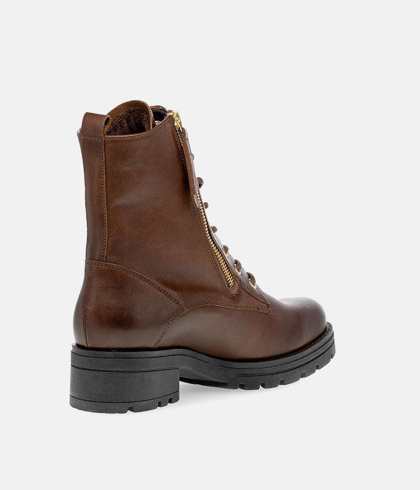 Gabor Premium Leather Lace Up Ankle Boots - Brown
