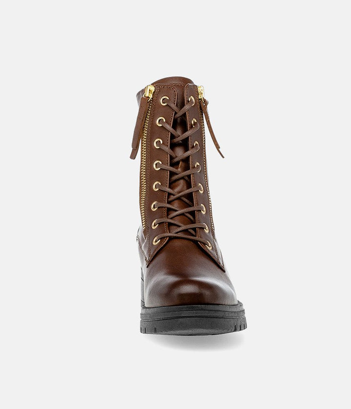 Gabor Premium Leather Lace Up Ankle Boots - Brown