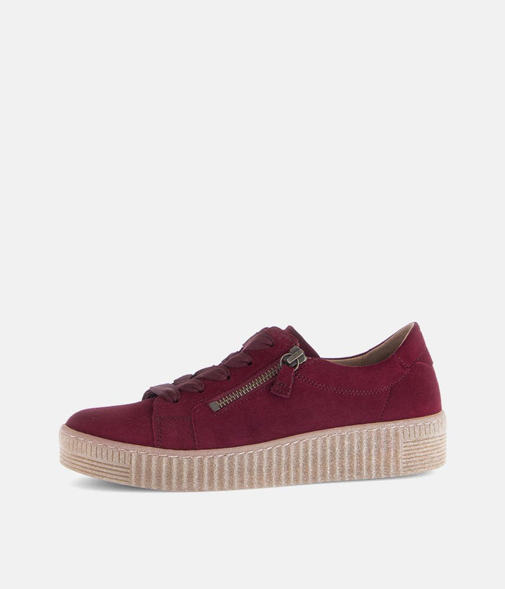 Gabor Chunky Suede Trainers - Burgundy