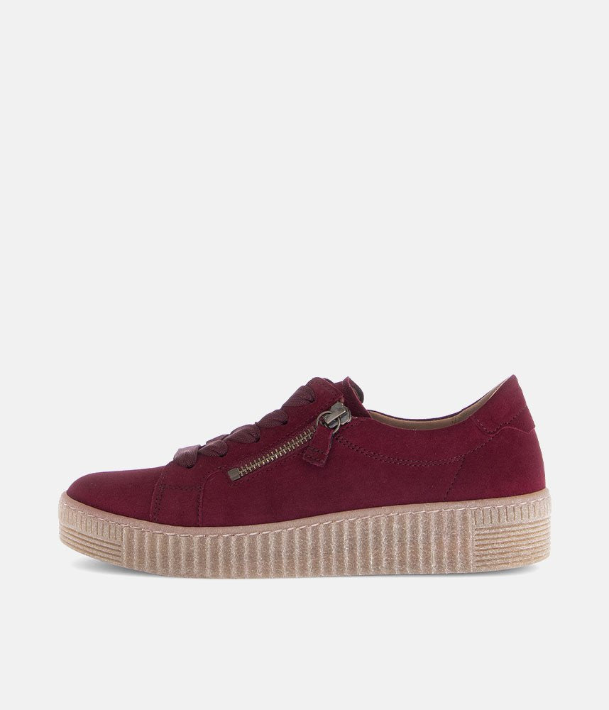Gabor Chunky Suede Trainers - Burgundy