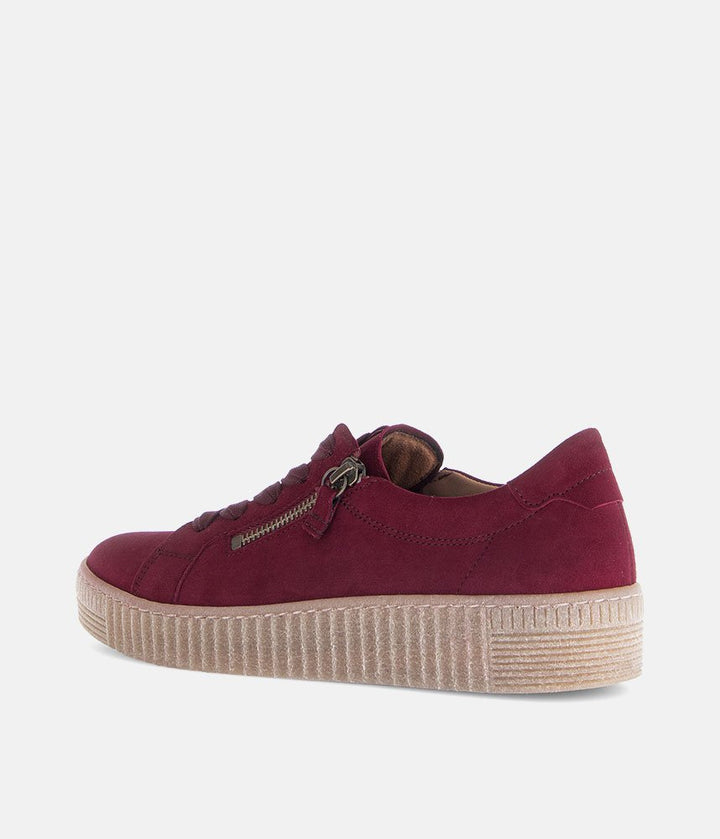 Gabor Chunky Suede Trainers - Burgundy