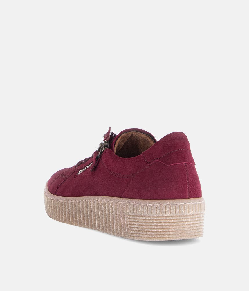Gabor Chunky Suede Trainers - Burgundy
