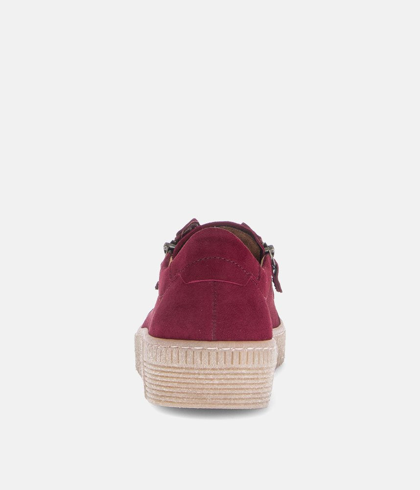 Gabor Chunky Suede Trainers - Burgundy