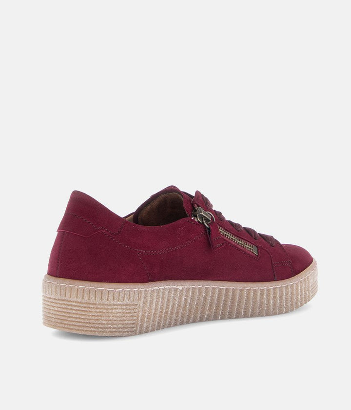 Gabor Chunky Suede Trainers - Burgundy