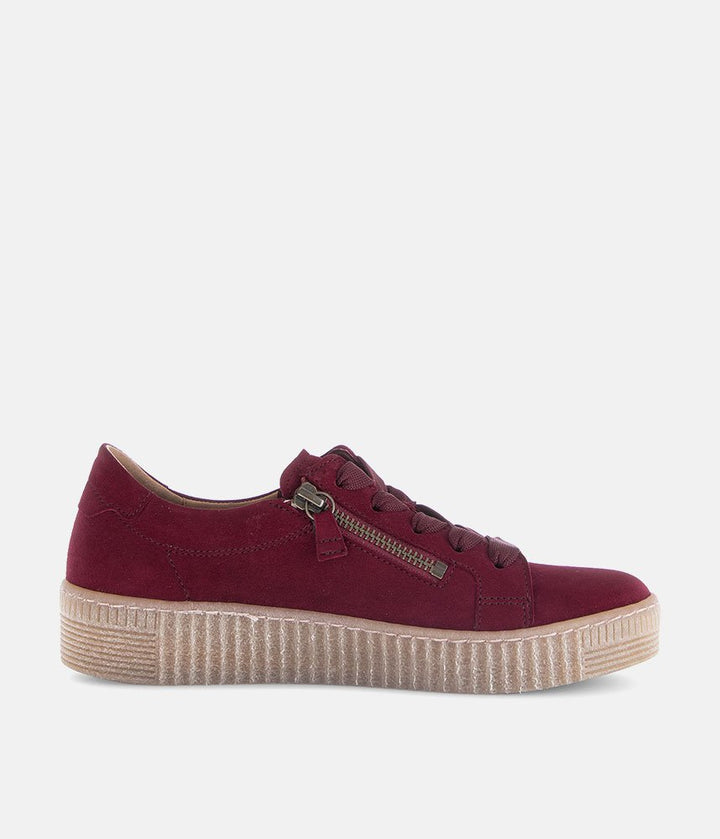Gabor Chunky Suede Trainers - Burgundy