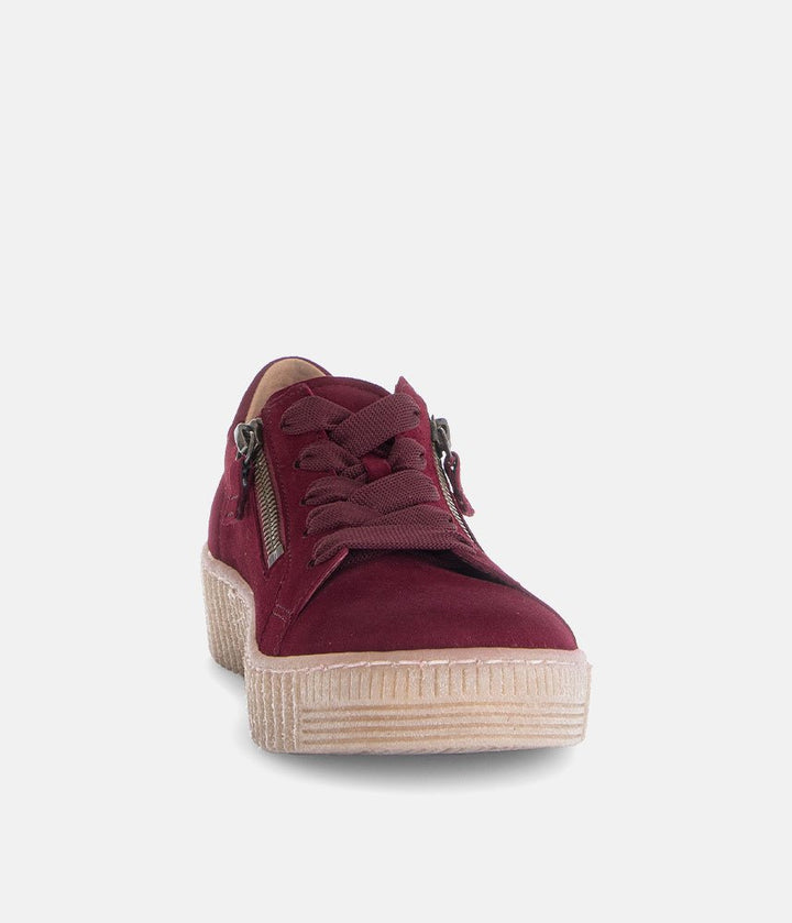 Gabor Chunky Suede Trainers - Burgundy
