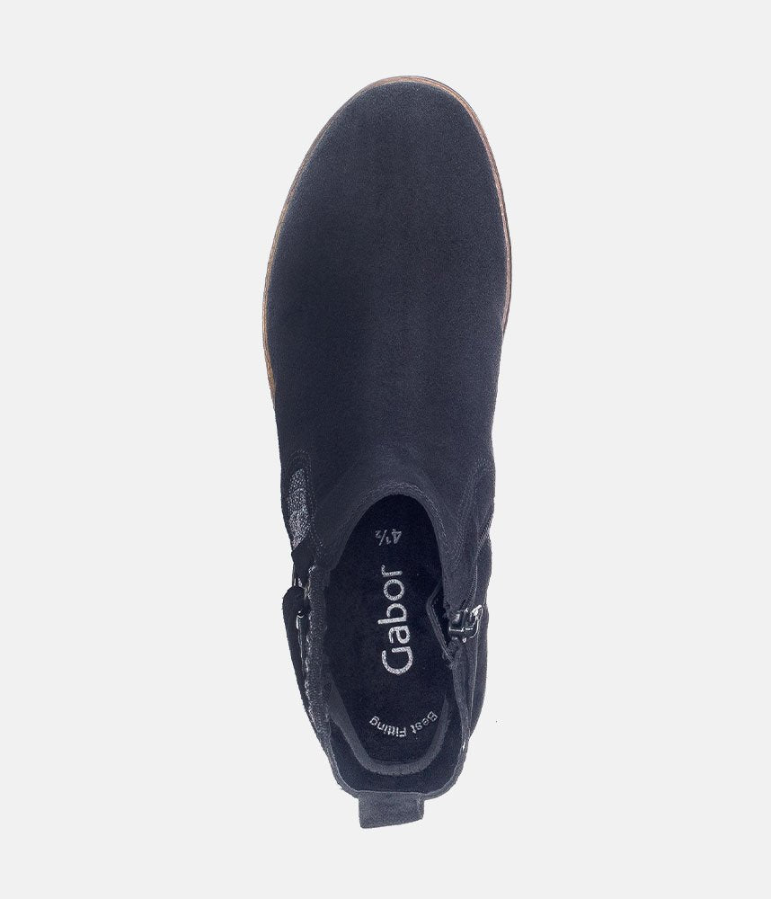 Gabor Premium Suede Ankle Boots - Navy