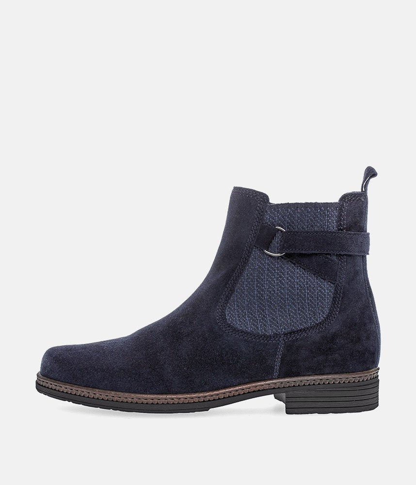 Gabor Premium Suede Ankle Boots - Navy