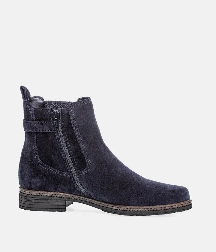 Gabor Premium Suede Ankle Boots - Navy
