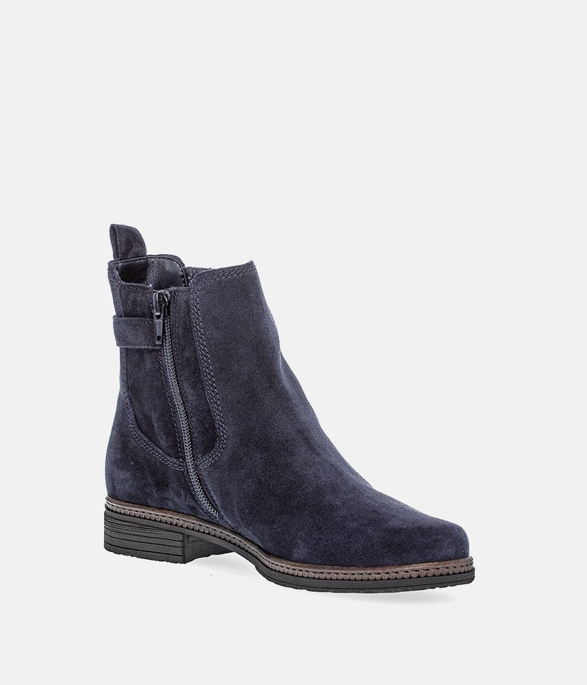 Gabor Premium Suede Ankle Boots - Navy