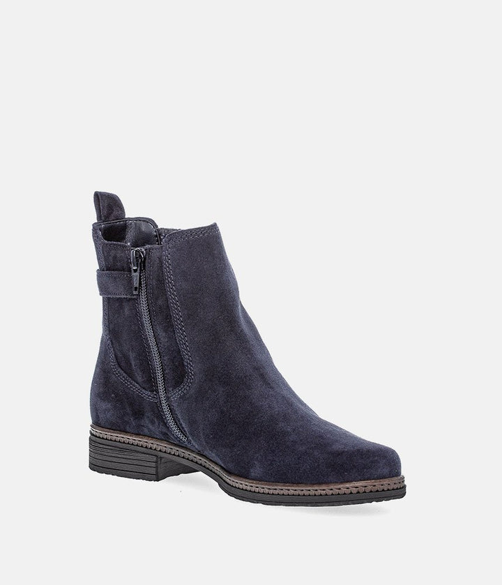 Gabor Premium Suede Ankle Boots - Navy