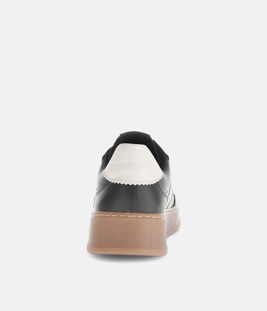 Gabor Trendy Leather Sneakers - Black/White