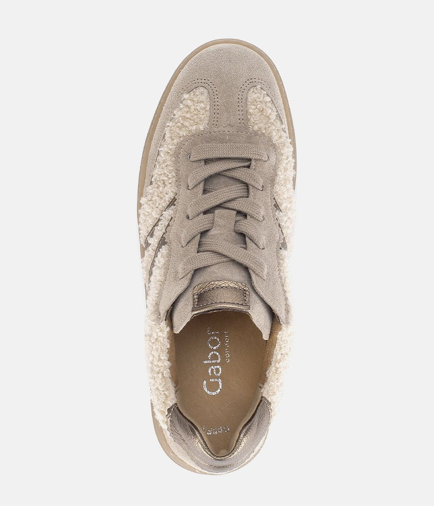 Gabor Trendy Teddy Sneakers - Beige/Gold