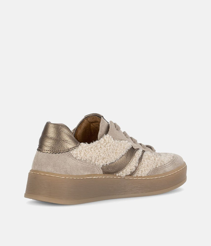 Gabor Trendy Teddy Sneakers - Beige/Gold