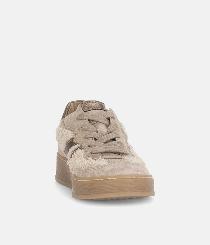 Gabor Trendy Teddy Sneakers - Beige/Gold