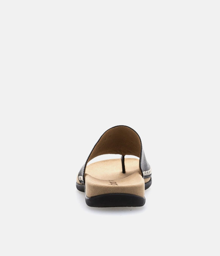 Gabor Black Leather Mule Sandals