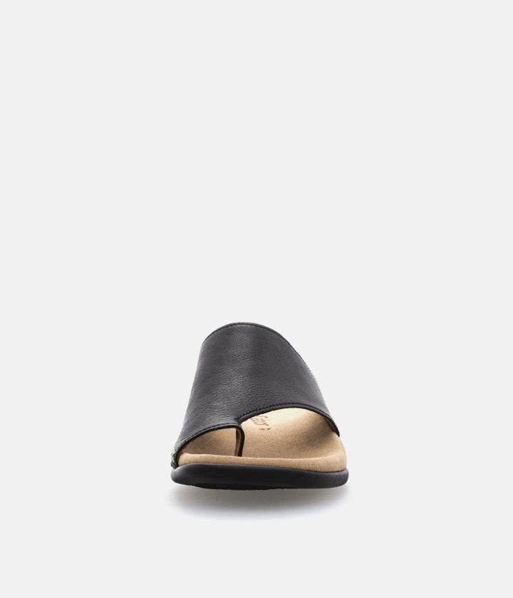 Gabor Black Leather Mule Sandals