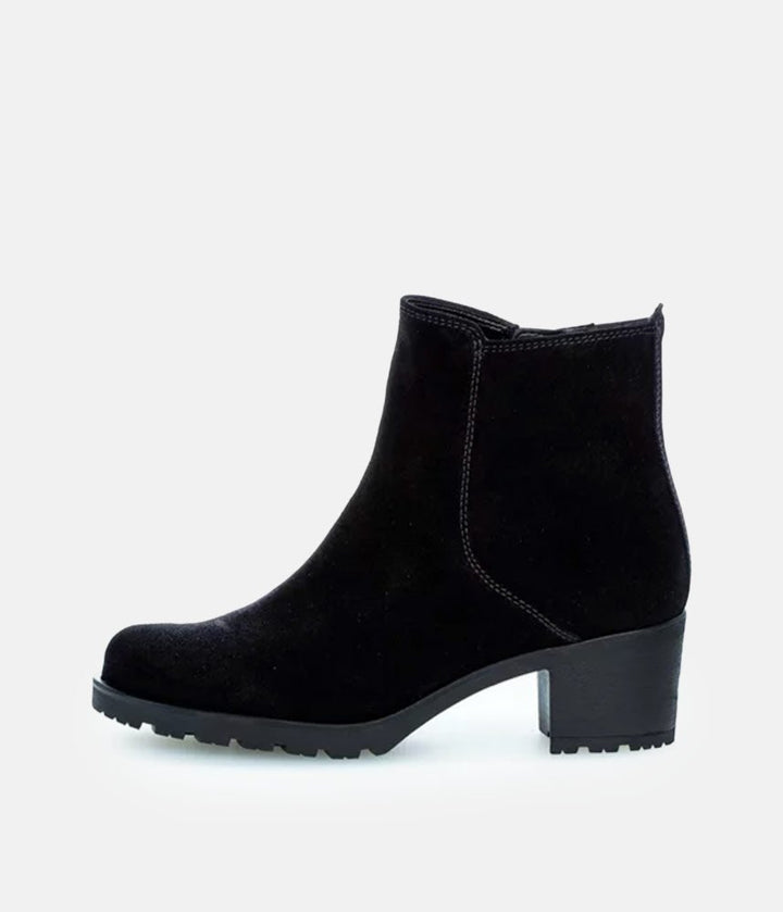 Gabor Classic Black Suede Ankle Boots