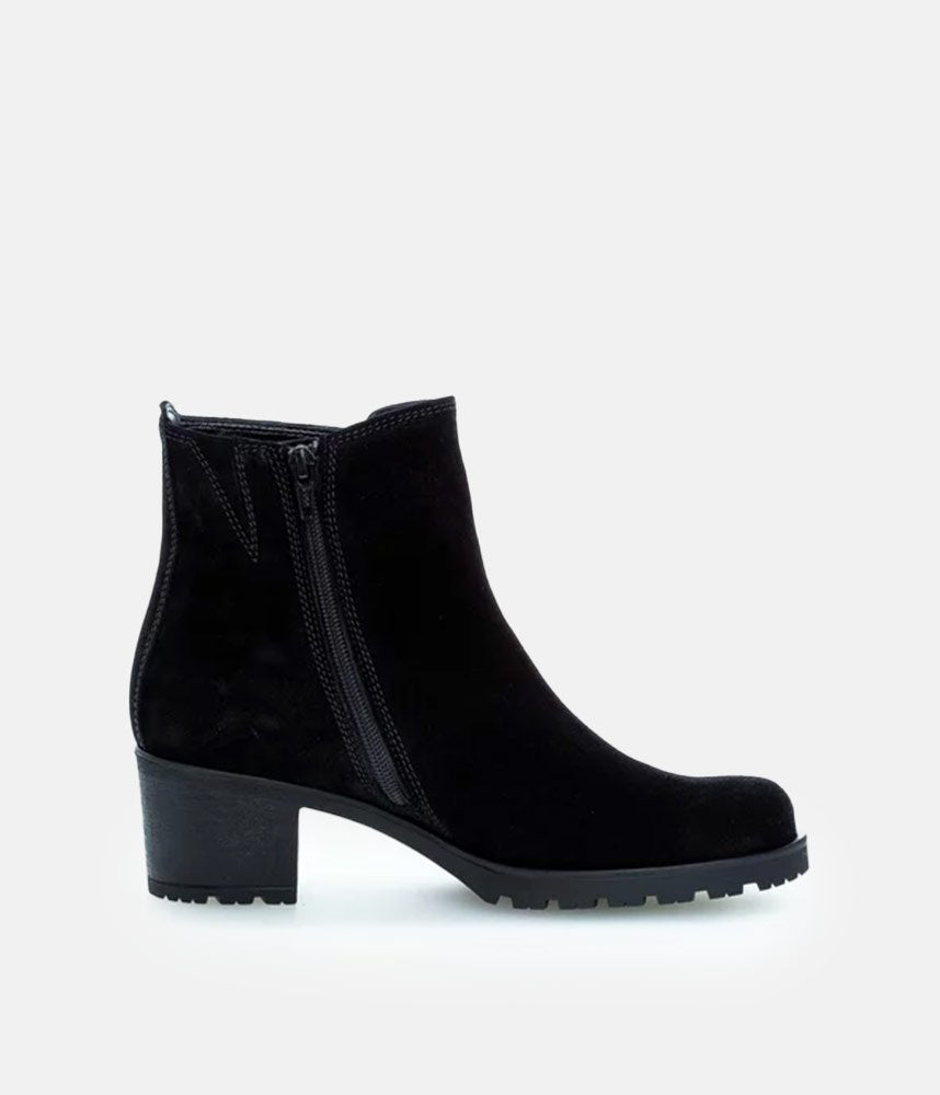 Gabor Classic Black Suede Ankle Boots