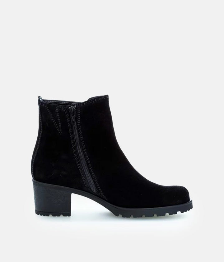 Gabor Classic Black Suede Ankle Boots