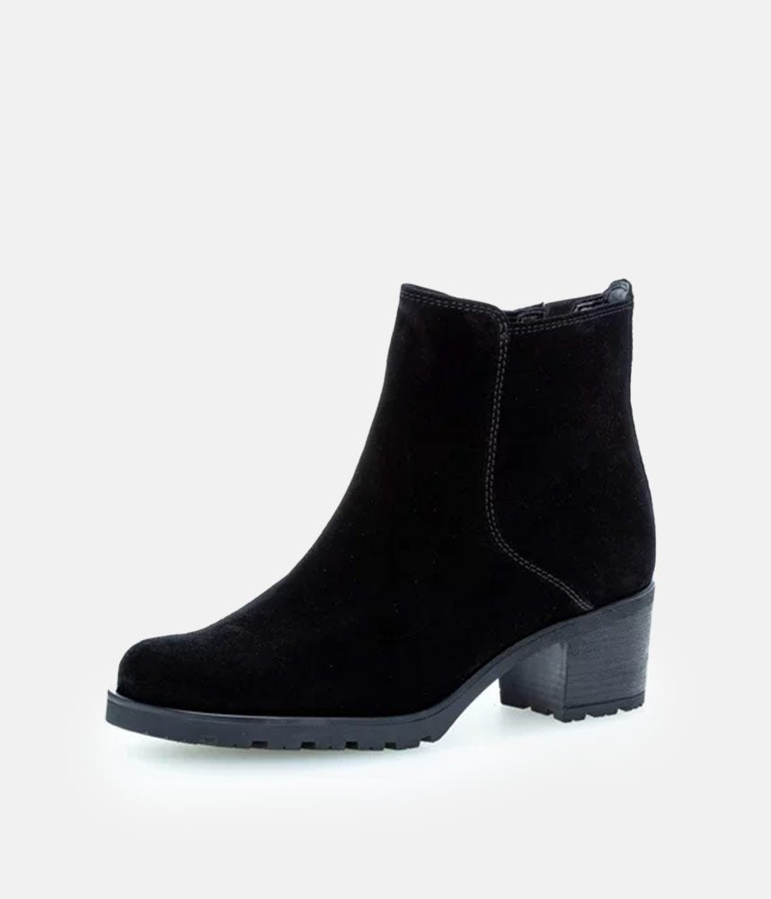 Gabor Classic Black Suede Ankle Boots