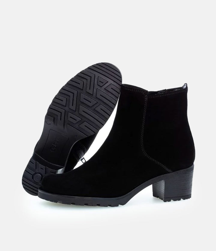 Gabor Classic Black Suede Ankle Boots