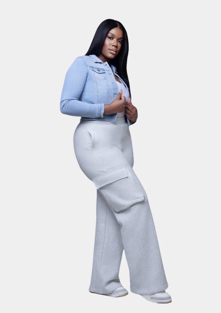 Tall Grey Cargo Sweatpants