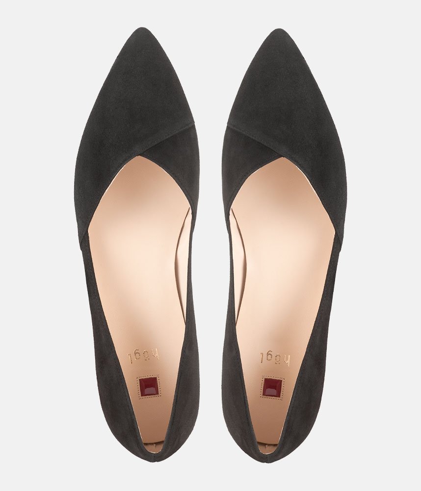 Hogl Chic Plush Black Suede Flats