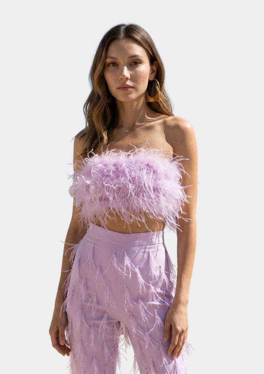 Starburst Feather Crop - Lilac